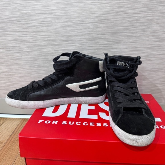 Diesel S-Leroji Mid W Womens Black Leather Lifestyle Sneakers Shoes In Sz. 7.5 - Picture 3 of 17